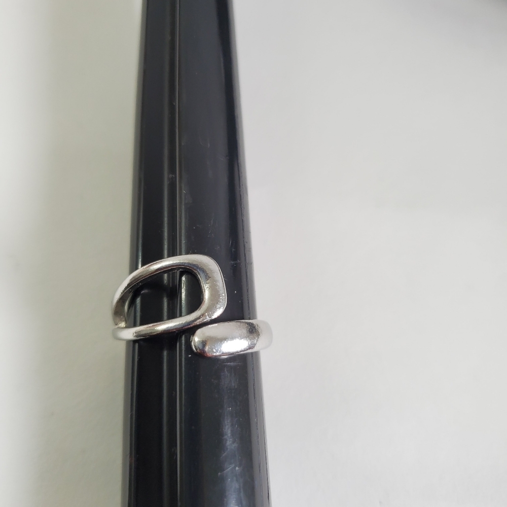 Silver Abstract Adjustable Cuff Ring - image 4